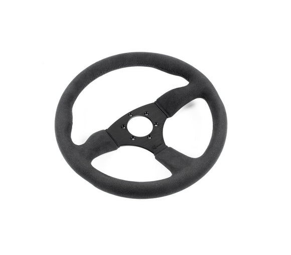 Renown 130R Dark Black Alcantara Suede Black Stitching Steering Wheel | 130RDS