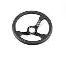 Renown Chicane Dark Black Perforated Leather Black Stitching Steering Wheel | ChiDP-1