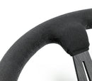 Renown Chicane Dark Black Alcantara Suede Black Stitching Steering Wheel | ChiDS-4