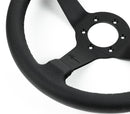 Renown Time Trial Dark Black Perforated Leather Black Stitching Steering Wheel (No Centerline) | TTDP-2