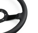 Renown Time Trial Dark Black Perforated Leather Black Stitching Steering Wheel (No Centerline) | TTDP-3