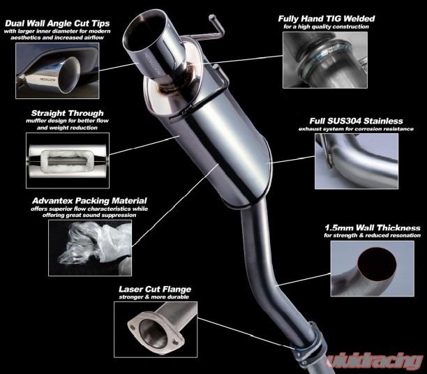 Revel Medallion Touring-S Catback Exhaust - Axle Back 2013 Honda Civic Si Sedan
