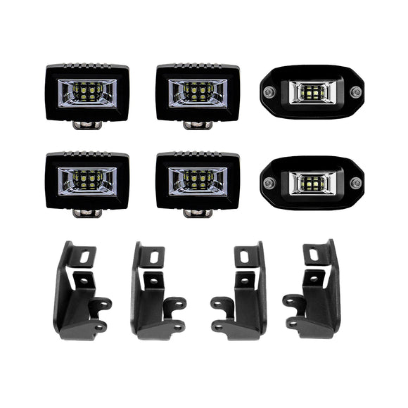 Cali Raised 16-23 Toyota Tacoma Premium Roof Rack 360 Lighting Kit