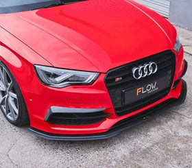 Flow Designs S3 8V Sedan Pre-Facelift Front Lip Splitter V3 & Mounting Brace - 0