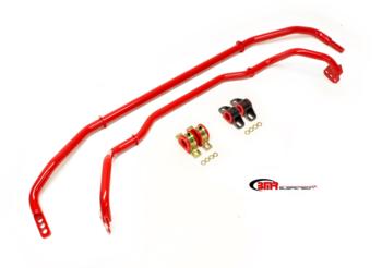 BMR 13-15 5th Gen Camaro Front & Rear Sway Bar Kit w/ Bushings - Red - 0