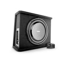 DS18 Single 12in Shallow Subwoofer and Enclosure 350 Watts RMS Amplified Sealed Black Carpet-1