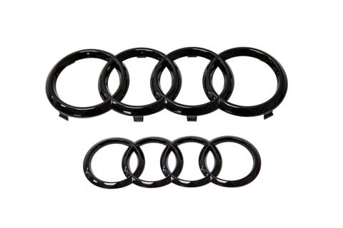 OEM Audi A3/S3/RS3 Front & Rear Emblem Set (Black)