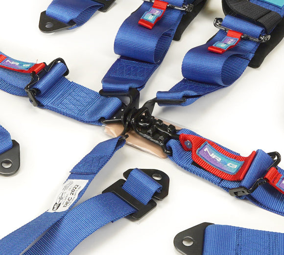 NRG SFI 16.1 5PT 3in Seat Belt Harness with Pads / Latch Link - Blue