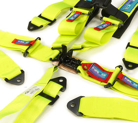 NRG SFI 16.1 5PT 3in Seat Belt Harness with Pads / Latch Link - Neon Green - 0