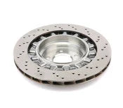 SHW 19-21 BMW M2 Competition 3.0L Left Rear Cross-Drilled Lightweight Brake Rotor (34118072019)