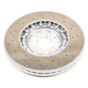 SHW 2022+ Audi S3 VW Golf R 2.0L Front Cross-Drilled Lightweight Brake Rotor (5WA615301A) - 0