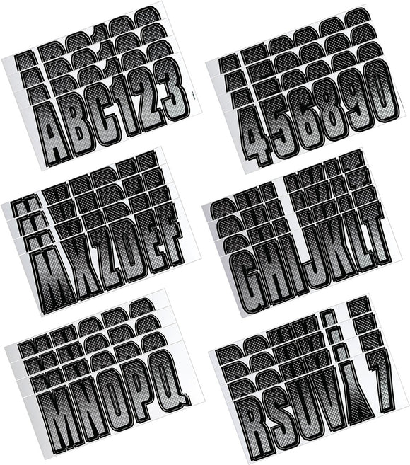 Hardline Boat Lettering Registration Kit 3 in. - 300 Silver/Black