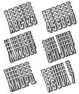 Hardline Boat Lettering Registration Kit 3 in. - 320 Silver/Black