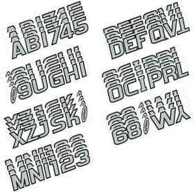 Hardline Boat Lettering Registration Kit 3 in. - 700 Silver/Black