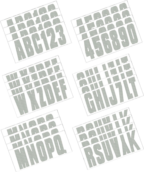 Hardline Boat Lettering Registration Kit 3 in. - 350 Silver Solid