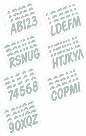 Hardline Boat Lettering Registration Kit 3 in. - 400 Silver Solid