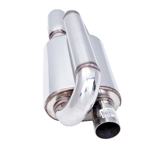 Xforce 2.25 Inch Oval Twin Loop Muffler Left Inlet