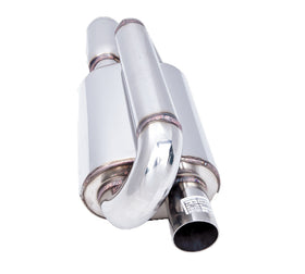 Xforce 2.25 Inch Oval Twin Loop Muffler Left Inlet - 0