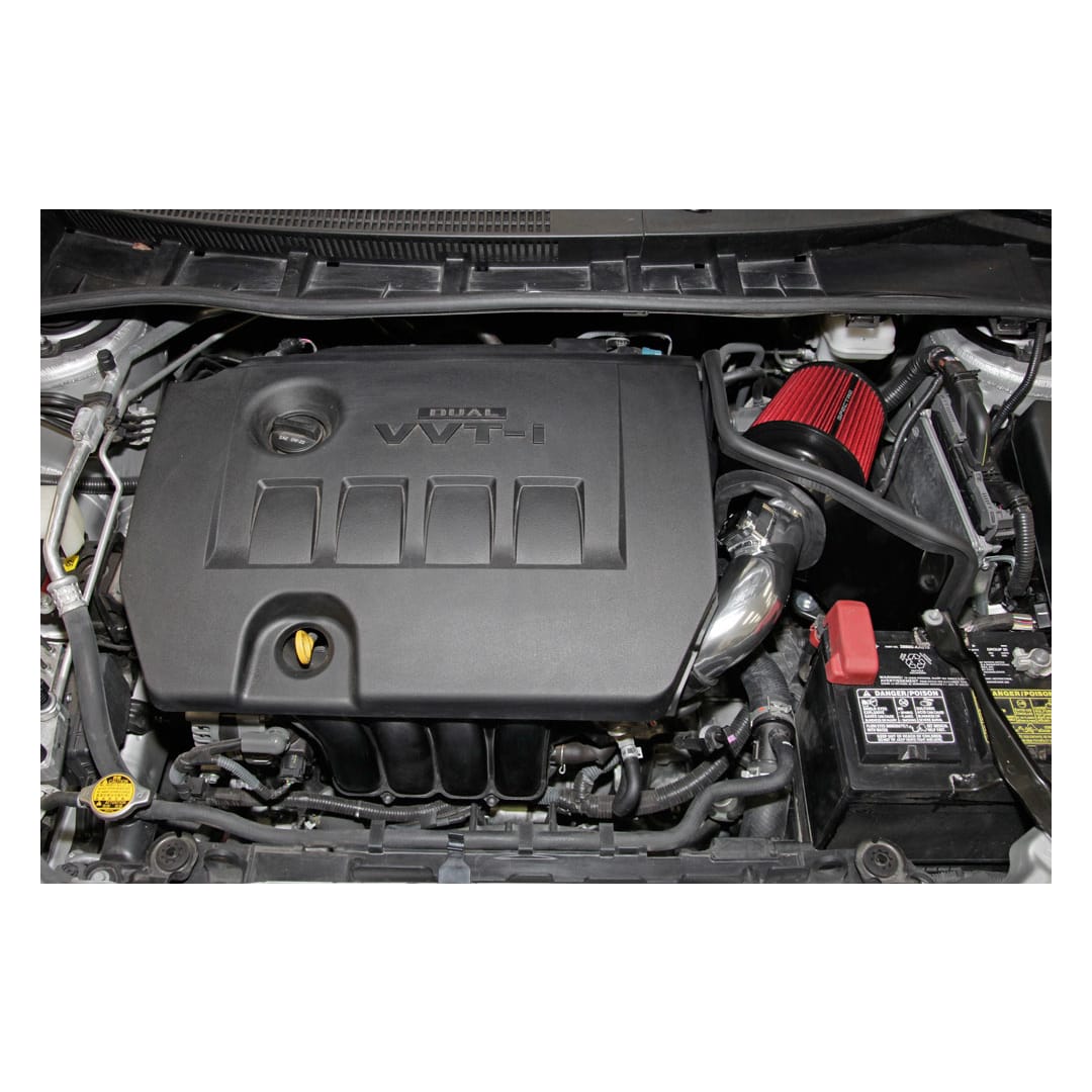 Spectre 09-14 Toyota Corolla 1.8L Air Intake Kit - Polished w/Red Filter - 0