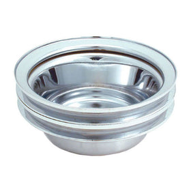 Spectre SB Chevy (w/Long Water Pump) Double Lower Groove Crankshaft Pulley - Chrome