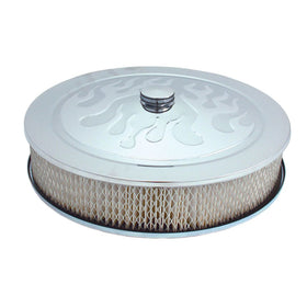 Spectre Air Cleaner 14in. x 3in. Flamed Chrome - White Paper