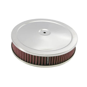 Spectre HPR Round Air Cleaner 9in. X 2in. - Chrome/Red