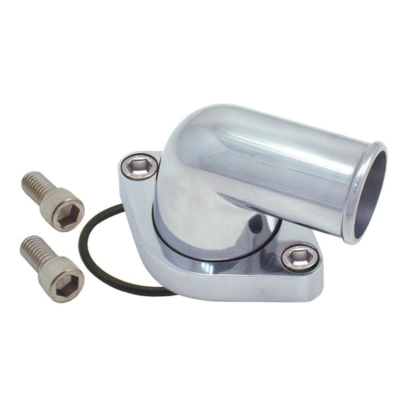 Spectre Chevy 90 Degree Swivel Water Neck - Polished Aluminum