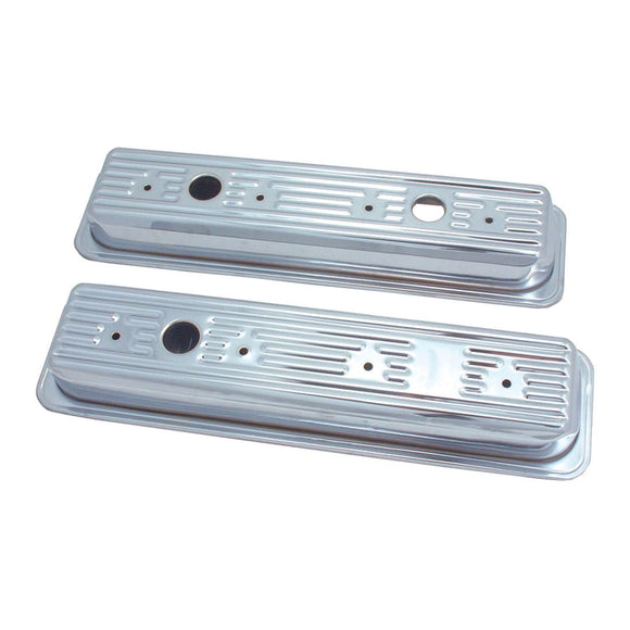 Spectre SB Chevy Center Bolt Valve Cover Set - Chrome