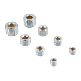 Spectre Pipe Plug Kit - Includes (2) 1/8in. / (2) 1/4in. / (2) 3/8in. / (2) 1/2in. Plugs - Chrome