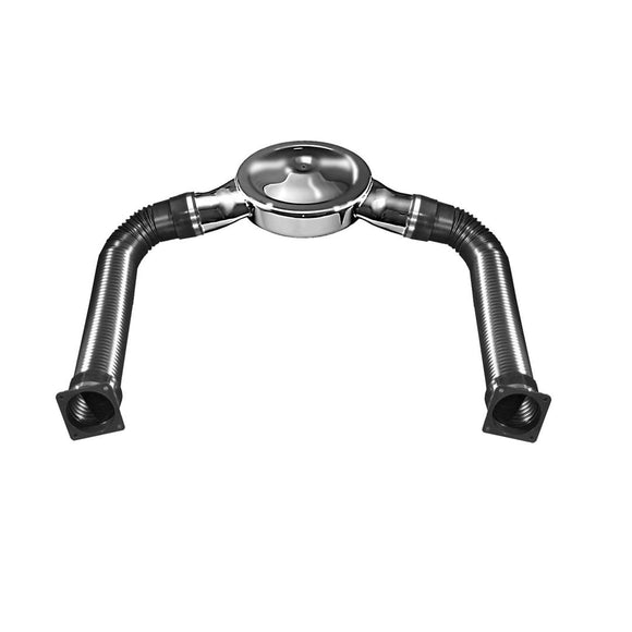 Spectre Air Box Kit 14in. / Dual 135 Degree Inlets - Chrome w/Black Ducts