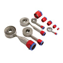 Spectre MagnaBraid 304SS Braided Sleeving Kit - Red/Blue End Caps-1