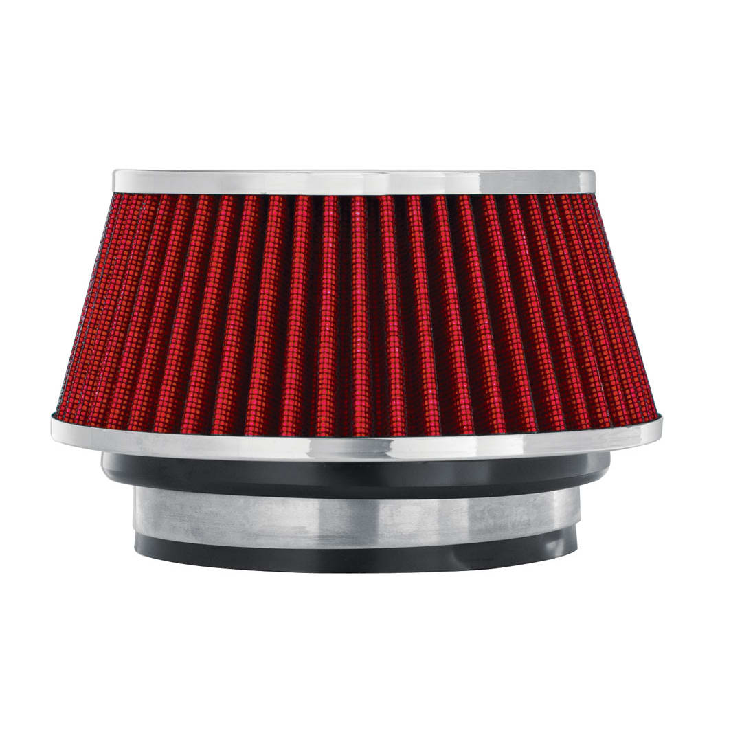 Spectre Adjustable Conical Air Filter 2-1/2in. Tall (Fits 3in. / 3-1/2in. / 4in. Tubes) - Red