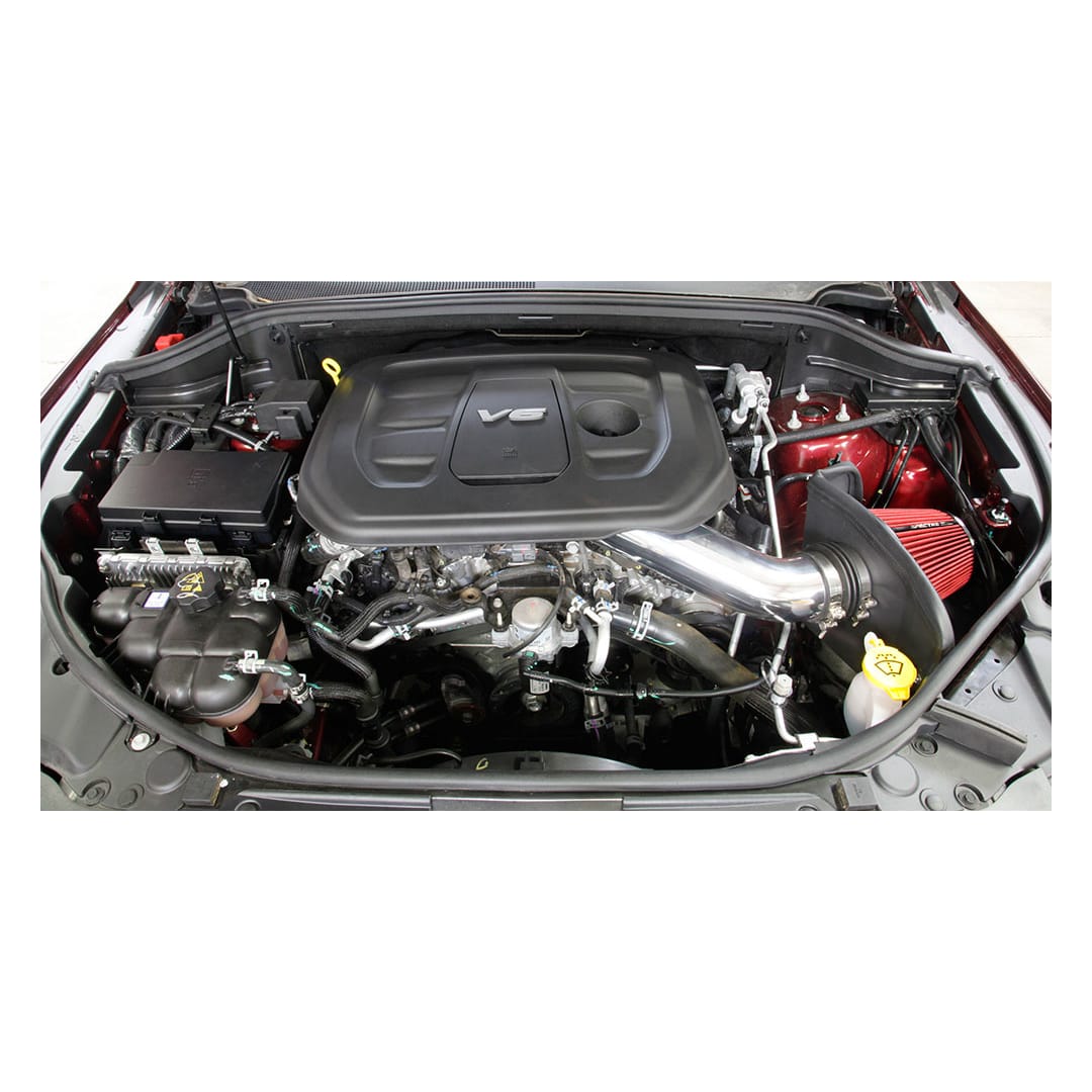 Spectre 16-18 Jeep Grand Cherokee V6-3.6L F/I Air Intake Kit - Polished w/Red Filter