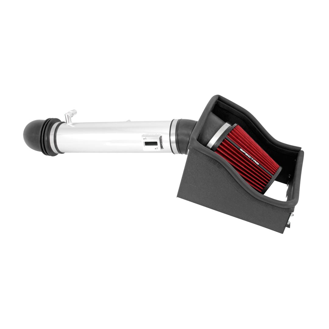 Spectre 11-14 Ford F150 V8-5.0L F/I Air Intake Kit - Polished w/Red Filter