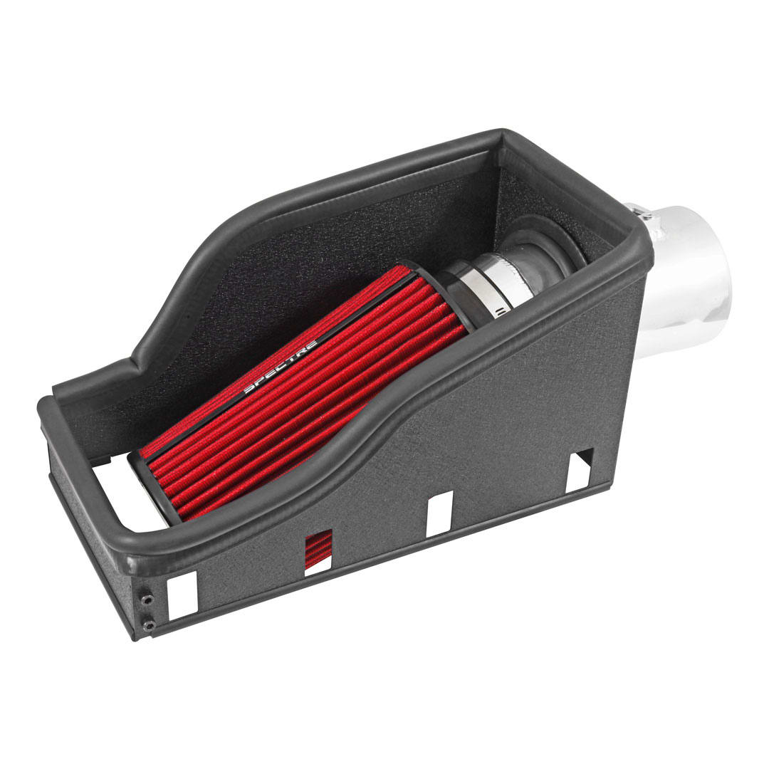 Spectre 11-14 Ford F-Series SD V8-6.7L DSL Air Intake Kit - Polished w/Red Filter