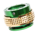 NRG Quick Release Kit - Pyramid Edition - Green Body / Chrome Gold Pyramid Ring-1