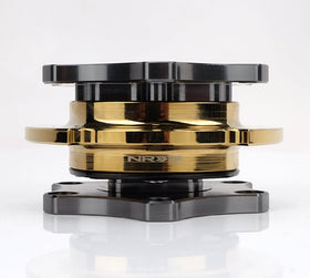 NRG Quick Release SFI SPEC 42.1 - Gun Metal Body / Gold Shinny Ring