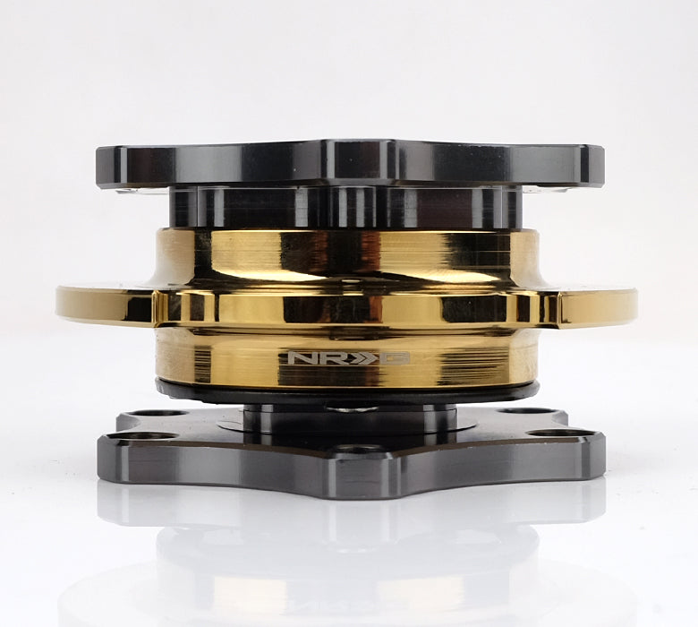 NRG Quick Release SFI SPEC 42.1 - Gun Metal Body / Gold Shinny Ring