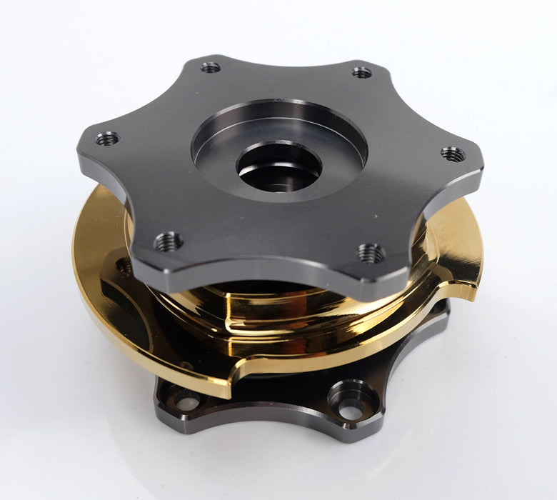 503165 NRG Quick Release SFI SPEC 42.1 - Gun Metal Body / Gold Shinny Ring ...
