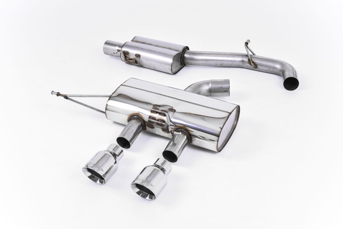 MILLTEK CAT-BACK VOLKSWAGEN GOLF 2009 2013 3-INCH RACE SYSTEM. RESONATED (QUIETE