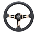 NRG Light Weight Gaming Steering Wheel - Spllitz 350mm 3 Rose Gold Spokes Slits - Leather-1