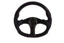 NRG Carbon Fiber Steering Wheel (350mm) Oval Shape w/Black Carbon & Leather Trim-1