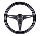 NRG Classic Wood Grain Steering Wheel (350mm) Black Paint Grip w/Black 3-Spoke Center-1