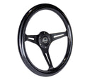 NRG Classic Wood Grain Steering Wheel (350mm) Black Sparkled Grip w/Black 3-Spoke Center-2