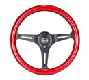 NRG Classic Wood Grain Steering Wheel (350mm) Red Pearl/Flake Paint w/Black 3-Spoke Center-1