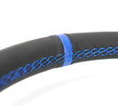 NRG Carbon Fiber Steering Wheel (320mm) Blue CF Center w/Blue Stitch Blue Center Mark Flat Bottom-3