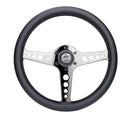NRG Light Weight Gaming Steering Wheel - Driftz 350mm 3 Black Chrome Spokes Perforated Leather-1