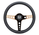 NRG Light Weight Gaming Steering Wheel - Driftz 350mm 3 Rose Gold Spokes Perforated Leather-1