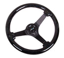 NRG Reinforced Steering Wheel (350mm / 3in Deep) Classic Blk Sparkle Wood Grain w/Blk 3-Spoke Center-2