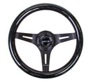 NRG Classic Wood Grain Steering Wheel (310mm) Black Sparkle w/Blk 3-Spoke Center-1